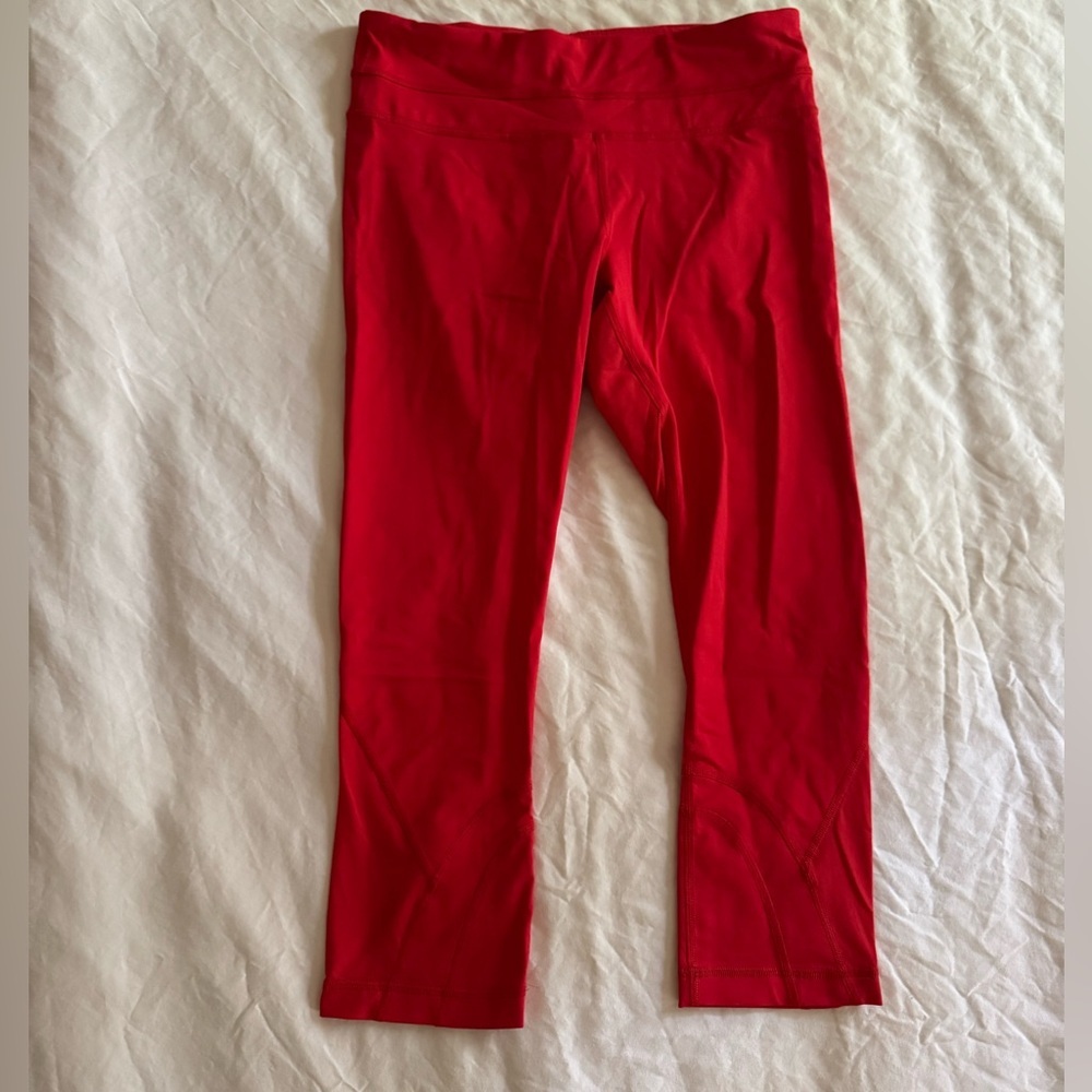 lululemon athletica Bright Red Cropped Leggings